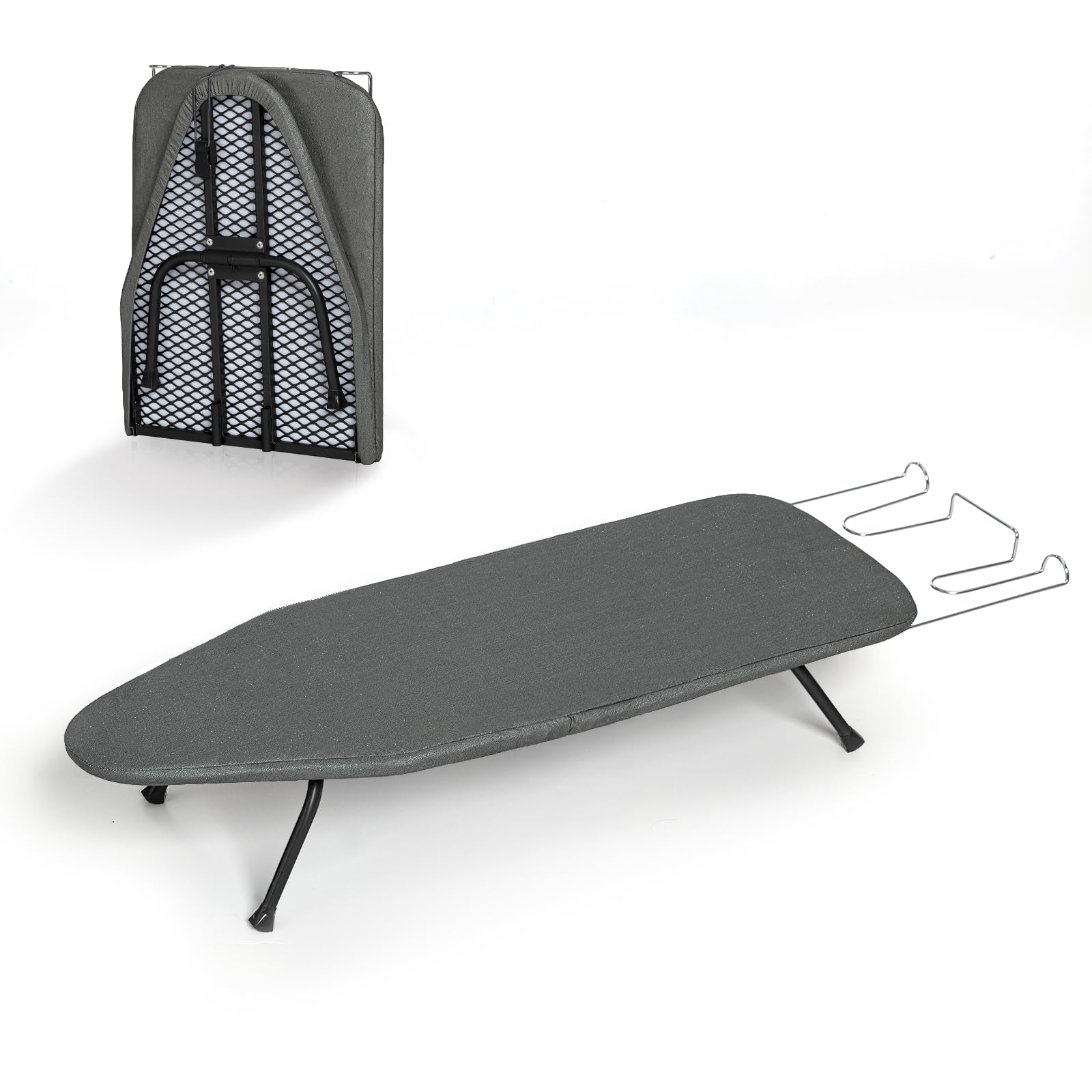 Small Ironing Board Tabletop, RAINHOL Compact Portable Iron Board Foldable with Cover and Pad, Countertop Mini Ironing Table for Travel and Space Saving, 31