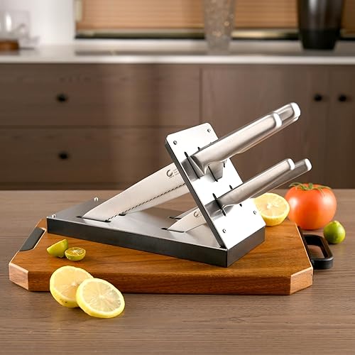 Miniatura 7 de JJ01546 - Juego de cuchillos de acero inoxidable de 6 piezas con bloque, cuchillos de cocina con mango hueco, juego de cuchillos de chef