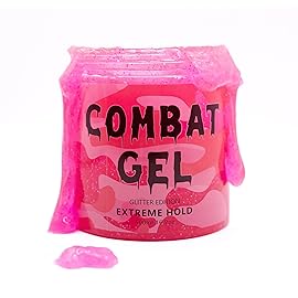 Combat Gel Glitter extreme hold hair gel (500ML, Strawberry Banana)