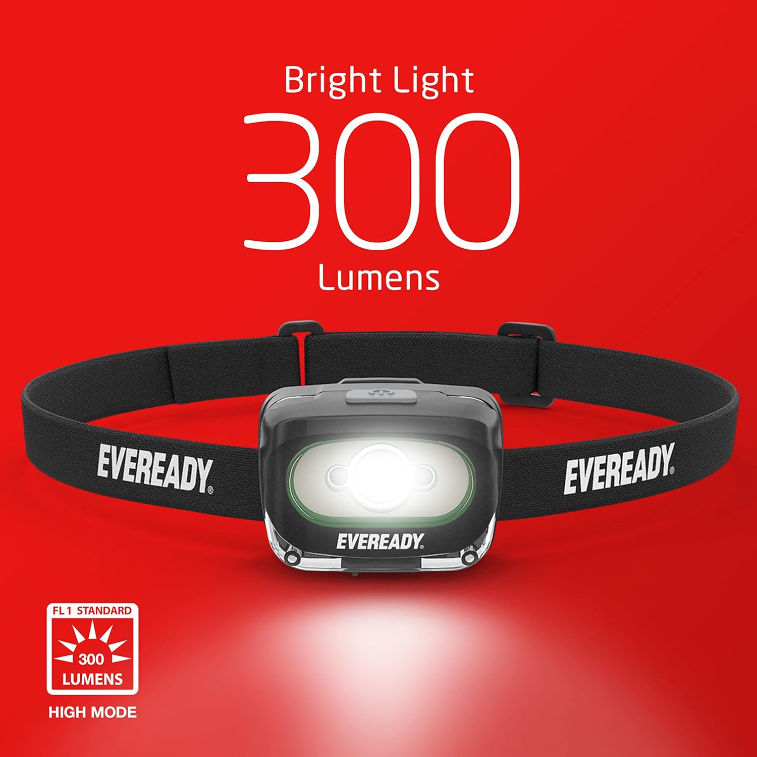 Rechargeable LED Headlamps by Eveready (2-Pack), IPX4 Water Resistant Head Lights for Running, Camping, Emergency, Outdoors (USB Cable Included),Black (2-Pack),Adjustable : Electronics