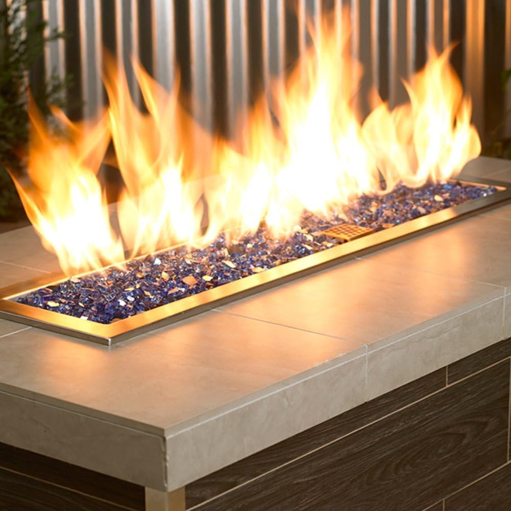 Blazing Fireglass 20-Pound Reflective Fire Glass with Fireplace Glass and Fire Pit Glass, 1/2-Inch, Gold