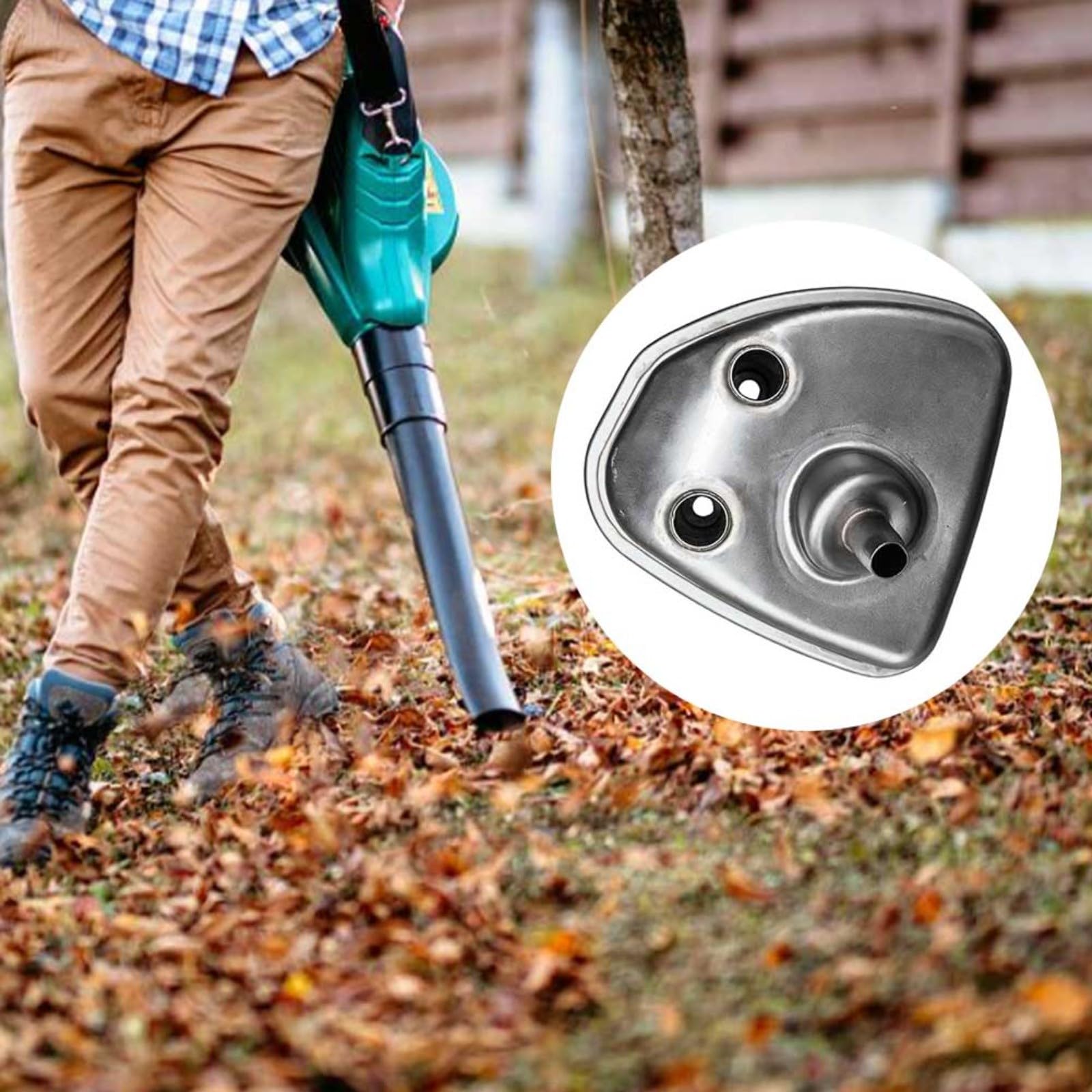 FUBESK BG56 SH56 - Repuesto de silenciador de soplador, parte de silenciador de metal 4241 140 0614, accesorio de reducción de ruido para soplador de hojas y para aspiradora, diseño resistente