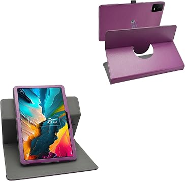 LiuShan Compatible with TCL NXTPAPER 11 9466X4 case,Digliand R11 case,360 Degree Rotation Stand PU Cover for TCL NXTPAPER 11 9466X4/Digliand R11/DigiLand Tab M11 PRO MID1110 11 Inch Tablet,Purple
