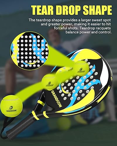 Miniatura 5 de Raqueta de pala de fibra de carbono Power Lite Pop Tennis Paddle ball Racquets