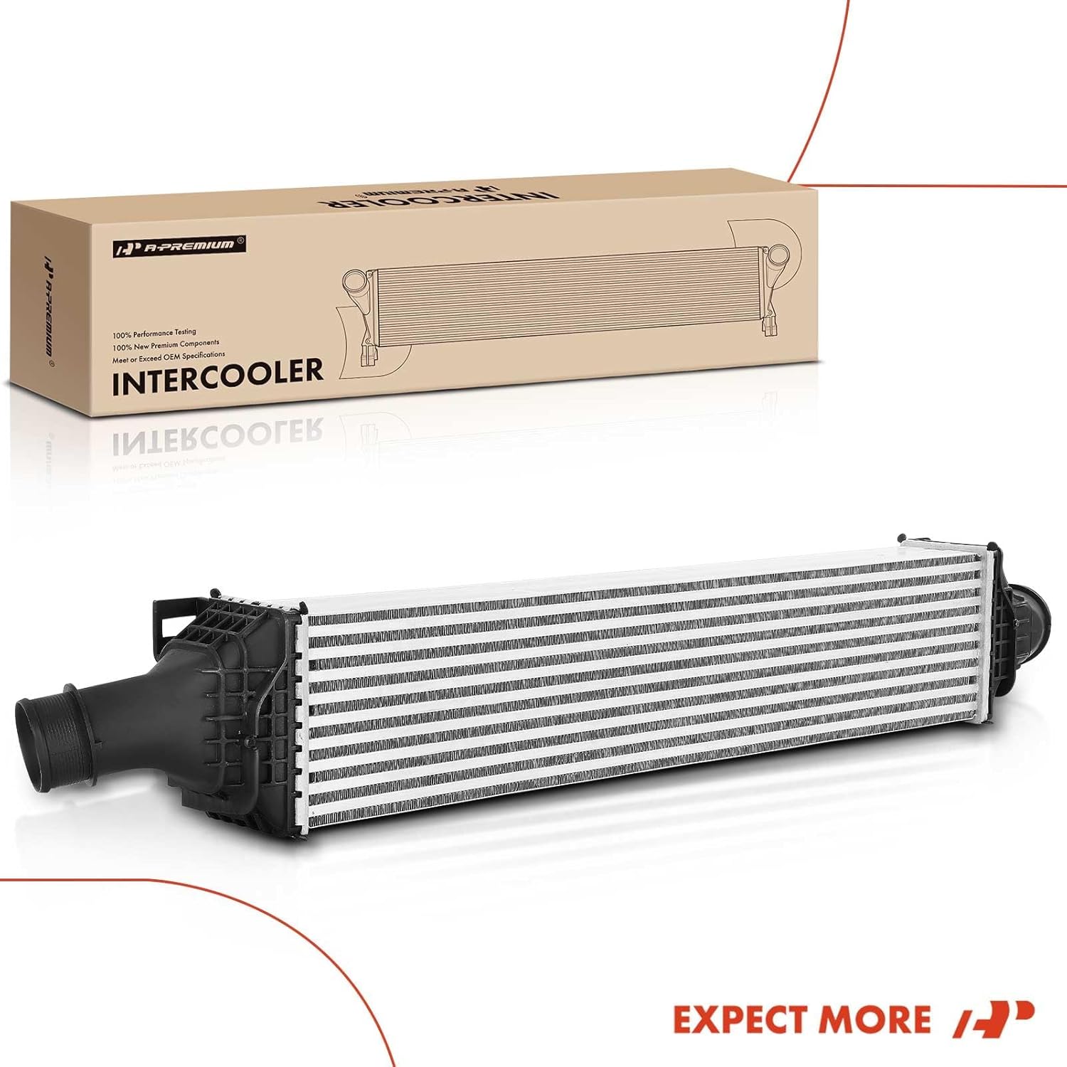 A-Premium Turbocharger Intercooler Compatible with 2018-2021 Audi S4 S5 S5 Sportback, 3.0L, Charge Air Cooler