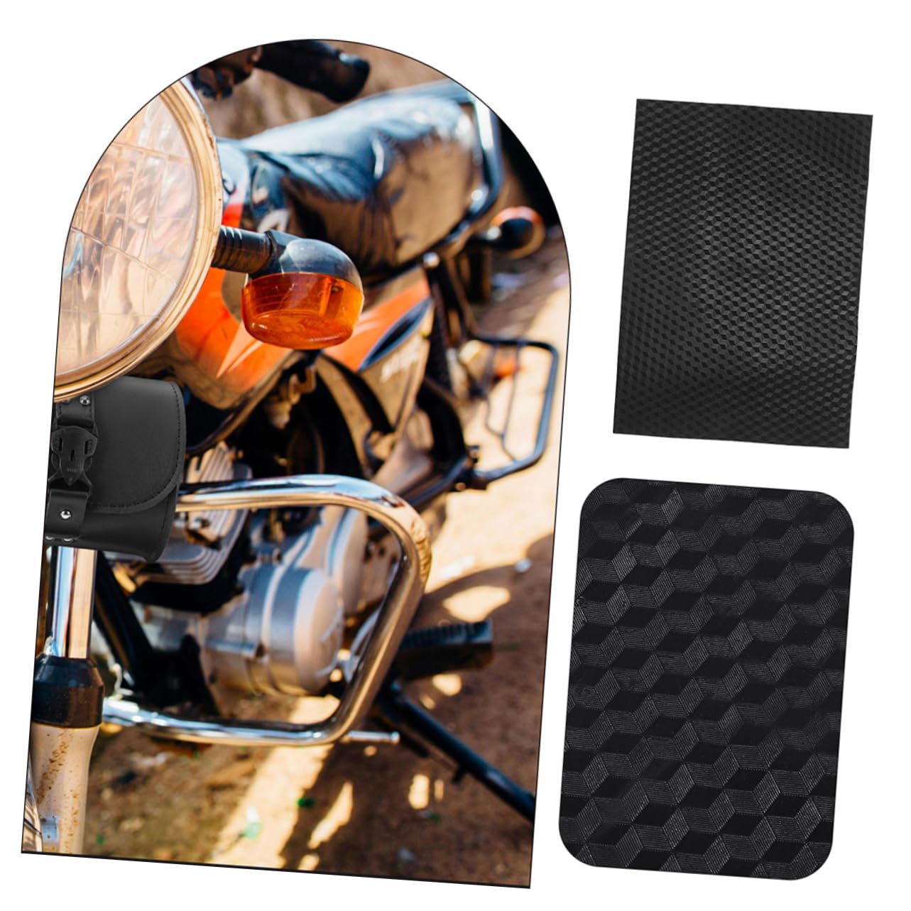 SOLUSTRE Tappetino Poggiapiedi in Gomma Nera per Scooter ed Elettriche, Antiscivolo, Resistente alle Intemperie, Facile da Tagliare