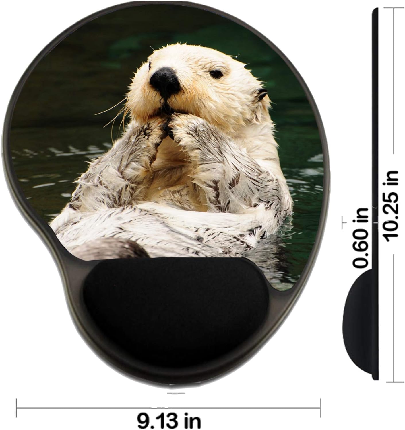 MSD Mousepad Wrist Rest Protected Mouse Pads, Mat with Wrist Support, IMAGE ID: 10505527 Arctic tundra white otter eating