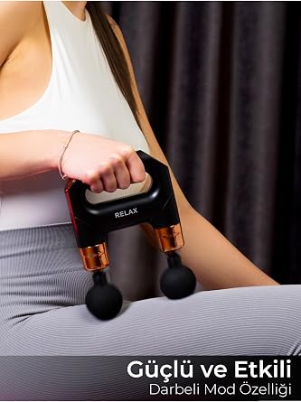 Çift Başlıklı Darbeli Titreşimli Sporcu Şarjlı Masaj Tabancası Spor Aleti