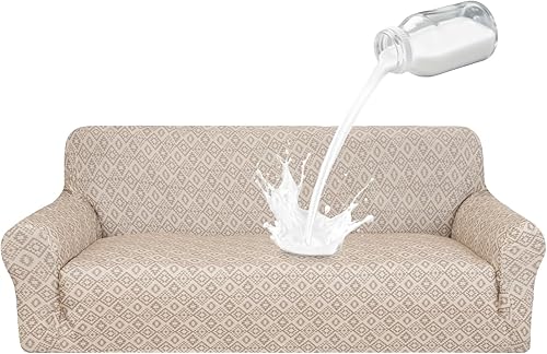Vista 14 de ALIECOM Fundas 100% impermeables para sofá de 3 cojines, fundas para sofá aptas para mascotas, lavables para perros, fundas elásticas estampadas