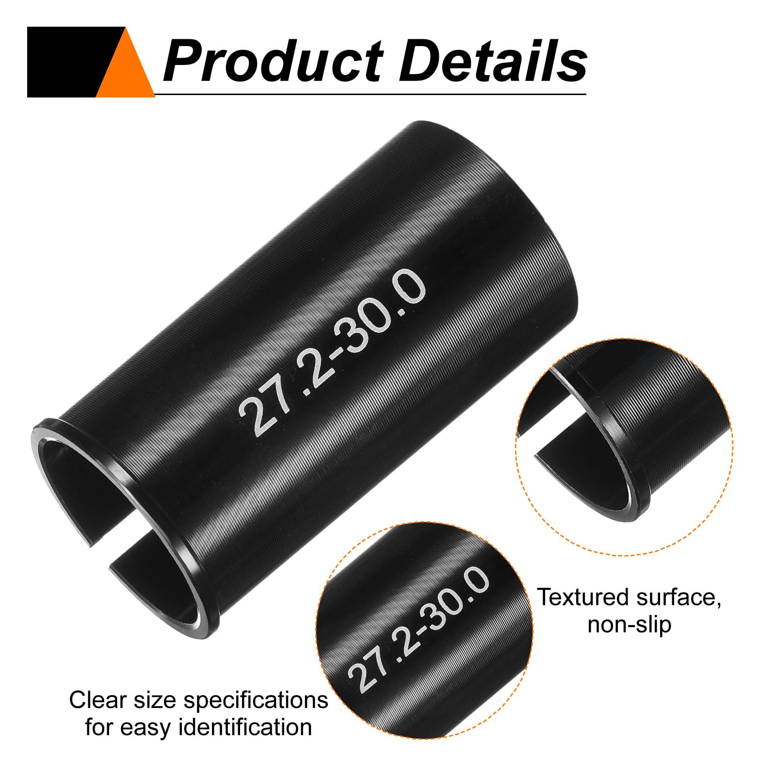 QUARKZMAN Stop rowerowy sztyca podsiodłowa, tuleja redukcyjna 27,2 mm do 30,0 mm, długość 60 mm, aluminiowa tuleja redukcyjna, adapter do rowerów górskich, wyścigowych, miejskich