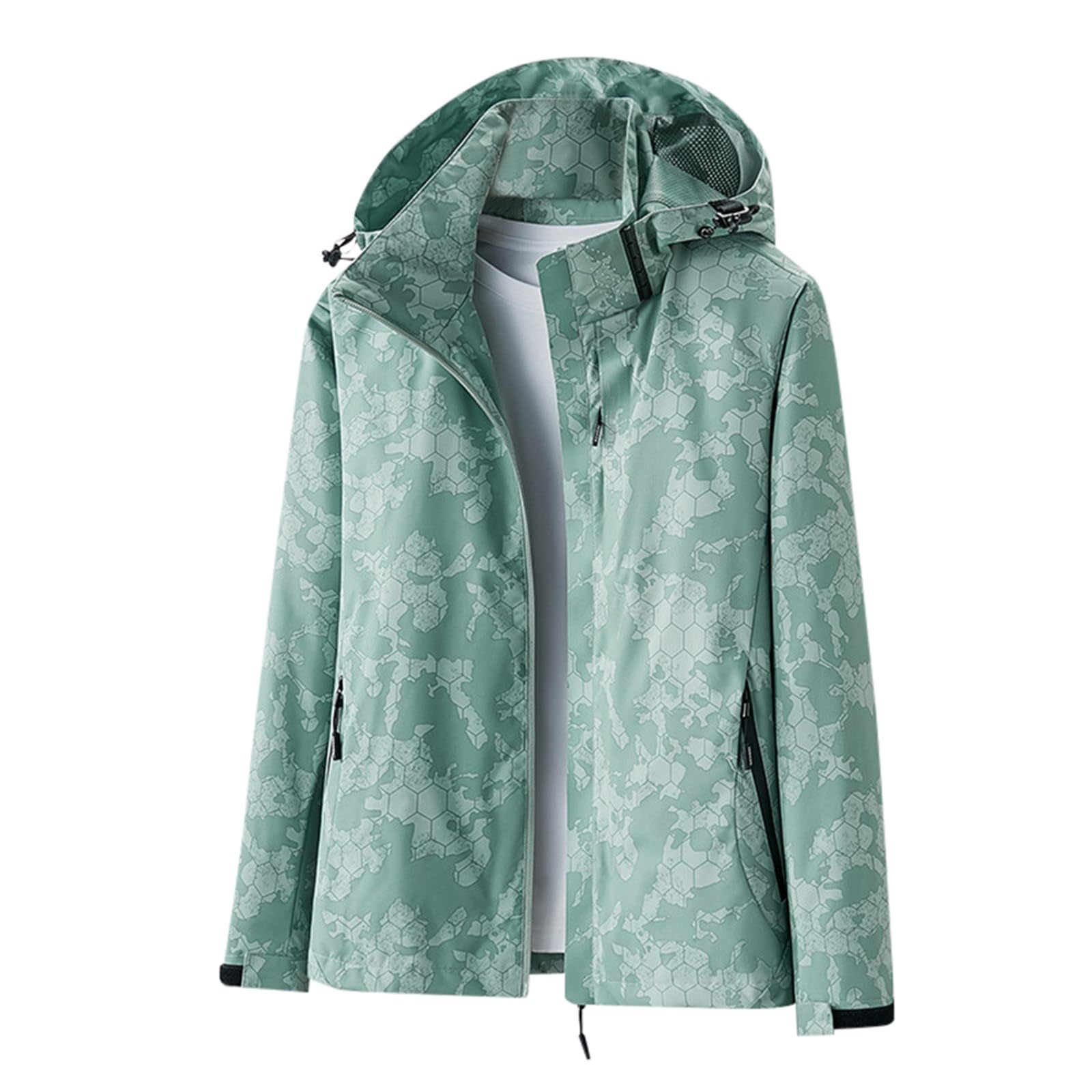 Genérico Chaqueta Impermeable Mujer-Chaqueta Cortavientos De Una Sola Capa Para Exteriores Con Estampado De FúTbol Para Mujer A De Y Deportes AcuáTicos