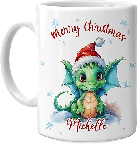 Vista 87 de Hyturtle Regalos personalizados para amantes de las ardillas, con sombrero de Papá Noel, taza de café de cerámica con nombre personalizado, taza