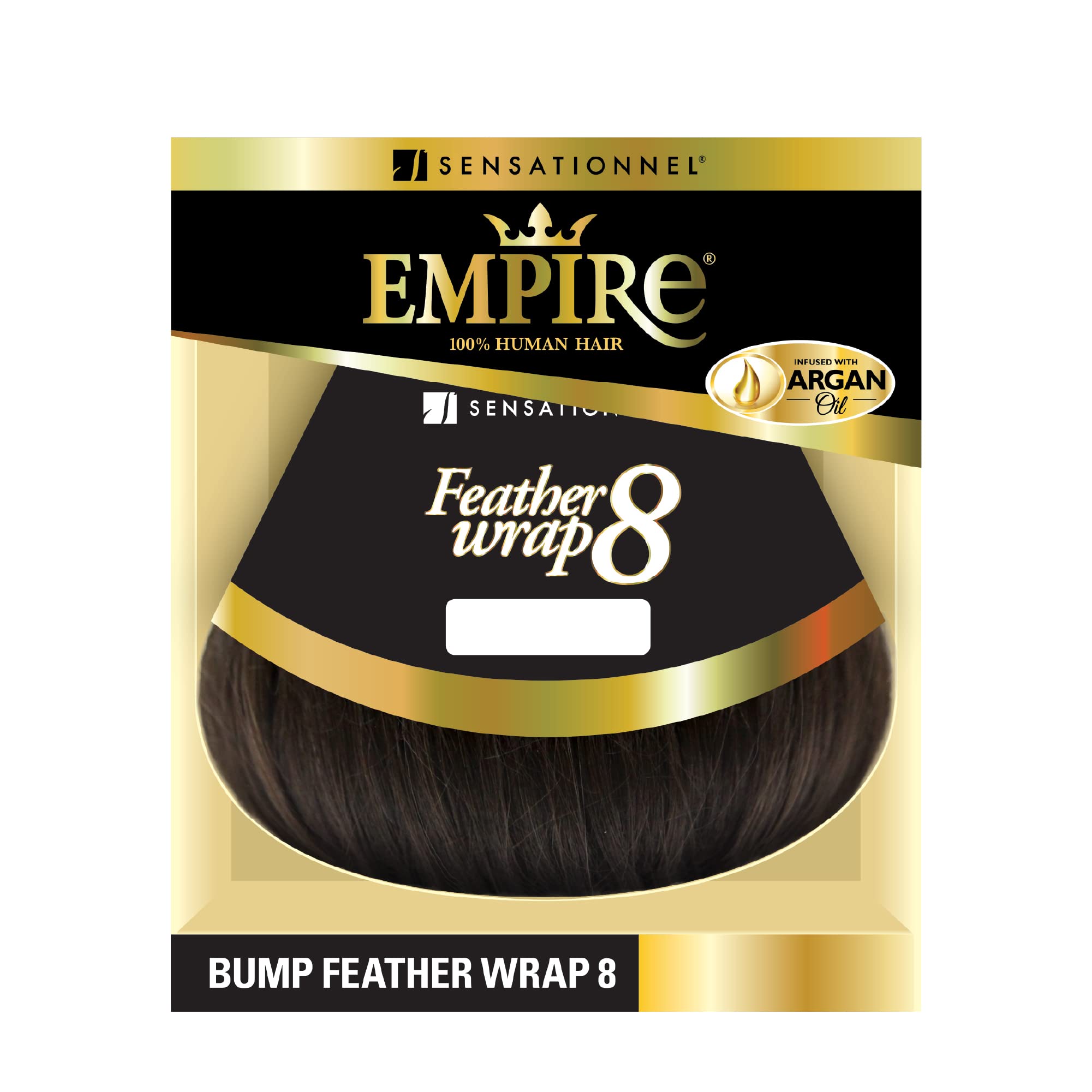 Sensationnel Empire bump weaving hairextension - feather wrap 8 inch human hair short bun weave styling (1B OFFBLACK)