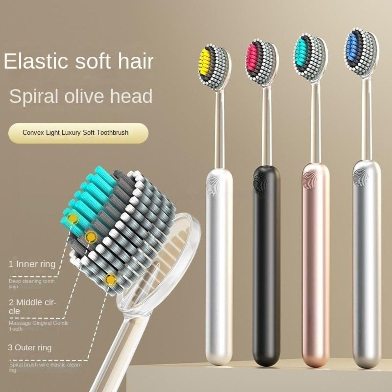 YEIPIS Soft Bristle Flossing Toothbrush Manual Soft Toothbrush for Adults, Ultra Clean, Good for Sensitive Teeth and Gums, Variety, Non-Slip Grip, BPA Free (multi) (2PC) 1