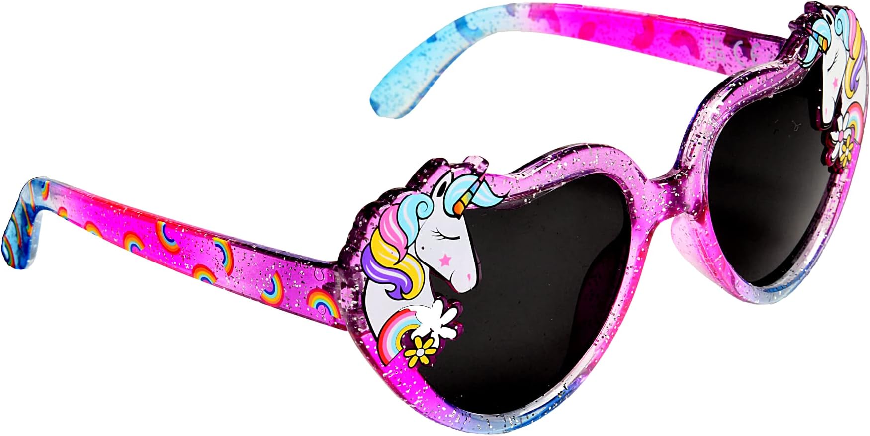 Unicorn Kids Sunglasses for Girls 5-10 Years with Multicoloured Purple Frame - 100% UVA/UVB Protection