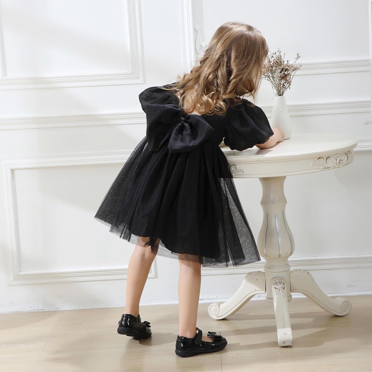 Toddler Girls Tutu Dress Puff Sleeve Backless Twirly Flared Birthday Party Princess Flower Girl Dresses - Image 5