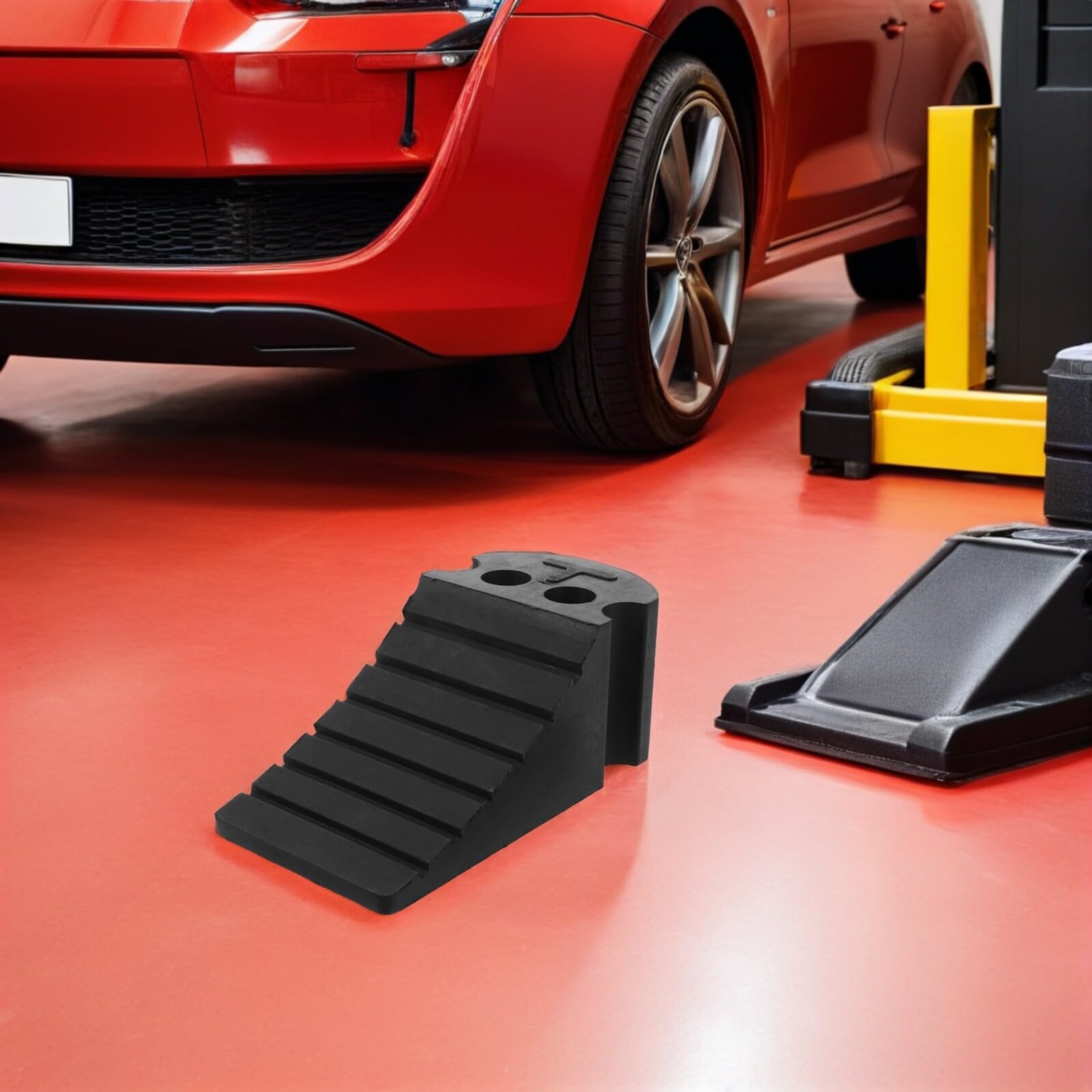 Ciieeo Radstopper aus Gummi für Autos und Wohnmobile rutschfeste Parkblock mit Antirutschmatte für Garagen und Einfahrten Witterungsbeständige Reifenstopper