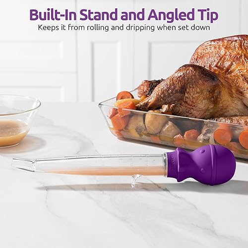 Miniatura 4 de U-Taste Baster de pavo en ángulo de 1.5 onzas, 228.2 , resistente al calor, de grado alimenticio, Tritan y silicona, juego de bulbos grandes de