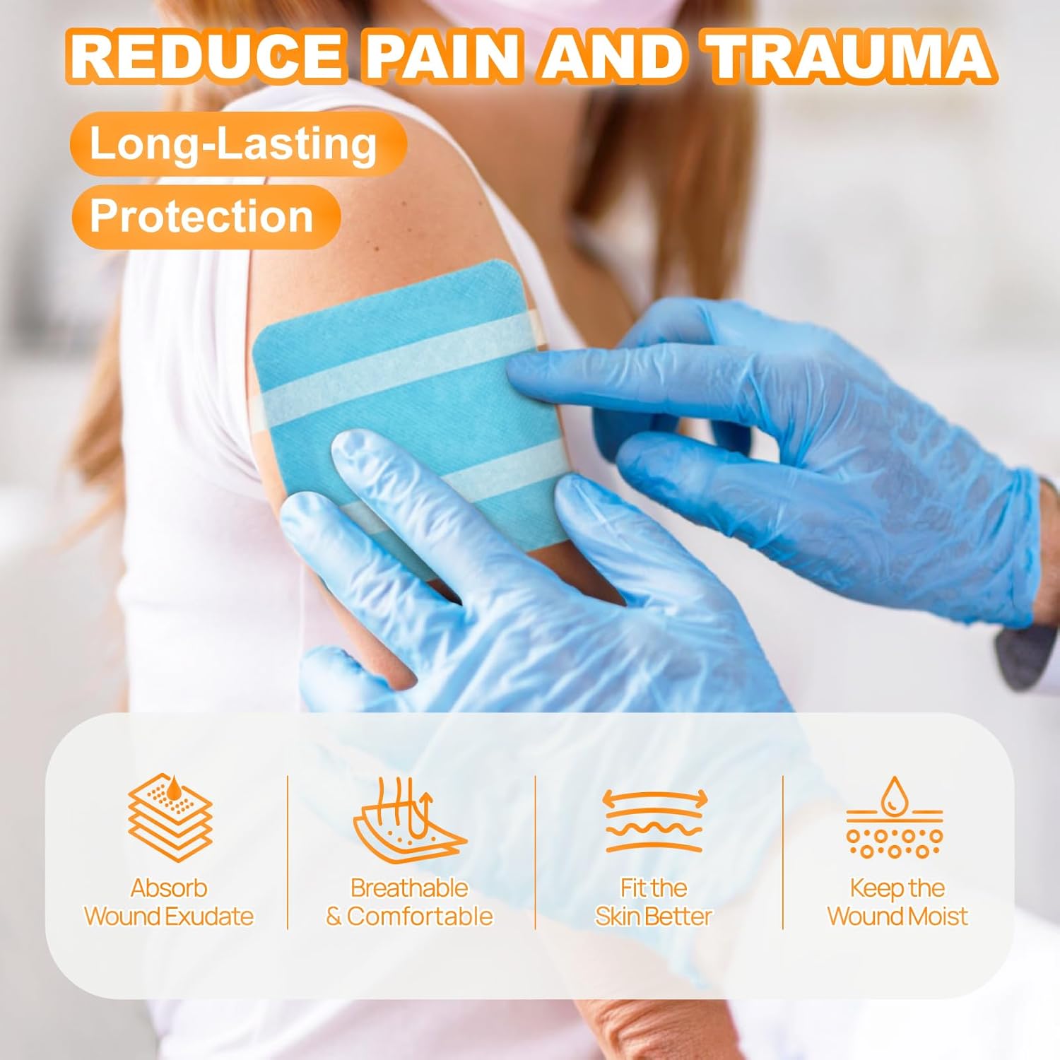 Carbou 4"x 4" Super Absorbent Wound Dressing Pads, 20 Individual Pack, Non Adhesive Absorbent Bandages for Wound Care, Soft Highly Absorbent Dressing, Non Stick Gauze Pads for Wounds - Image 4