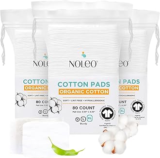 NOLEO Cotton Rounds & Pads (240 Count (Pack of 3), Extra Large & Pressed)
