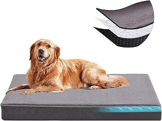 Orthopedic Memory Foam Dog Bed,Cooling Dog Beds for Large...