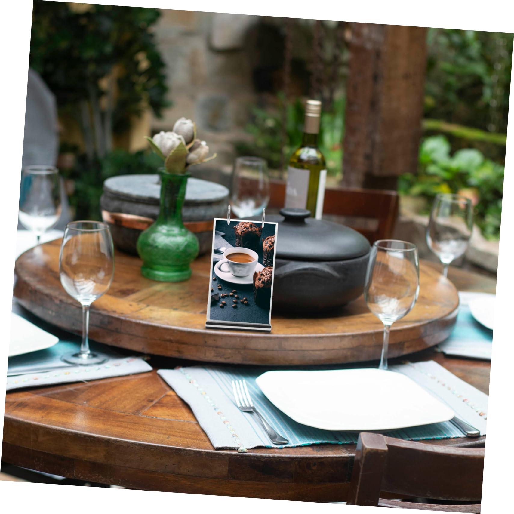 5piezas Soporte De Menú De Escritorio Transparente Para Restaurantes Exhibidores Estables Para Carteles Porta Menús Ligero y Fácil De Usar Para Tiendas y Eventos