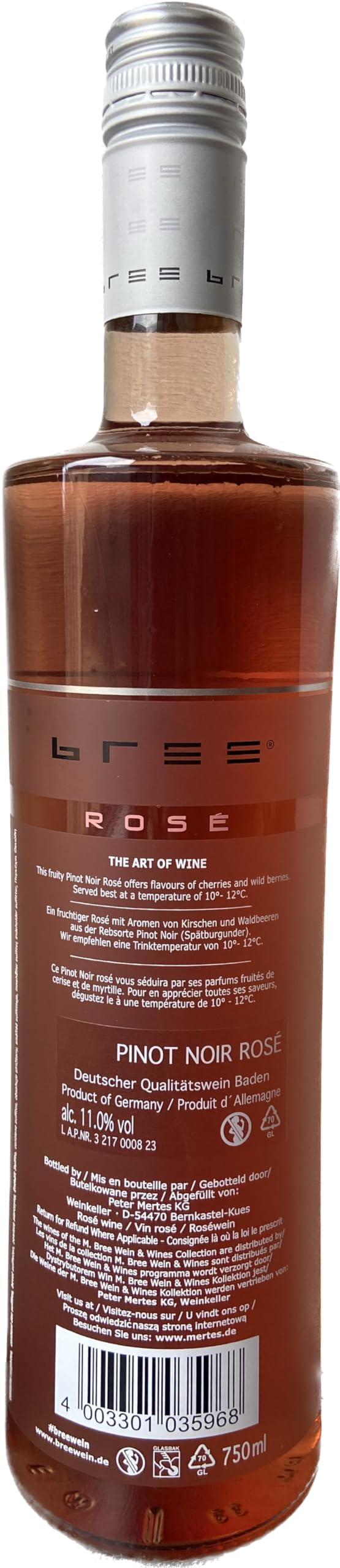 Bree Pinot Noir Rosé Qualitätswein feinherb aus Deutschland (6 x 0.75 l)