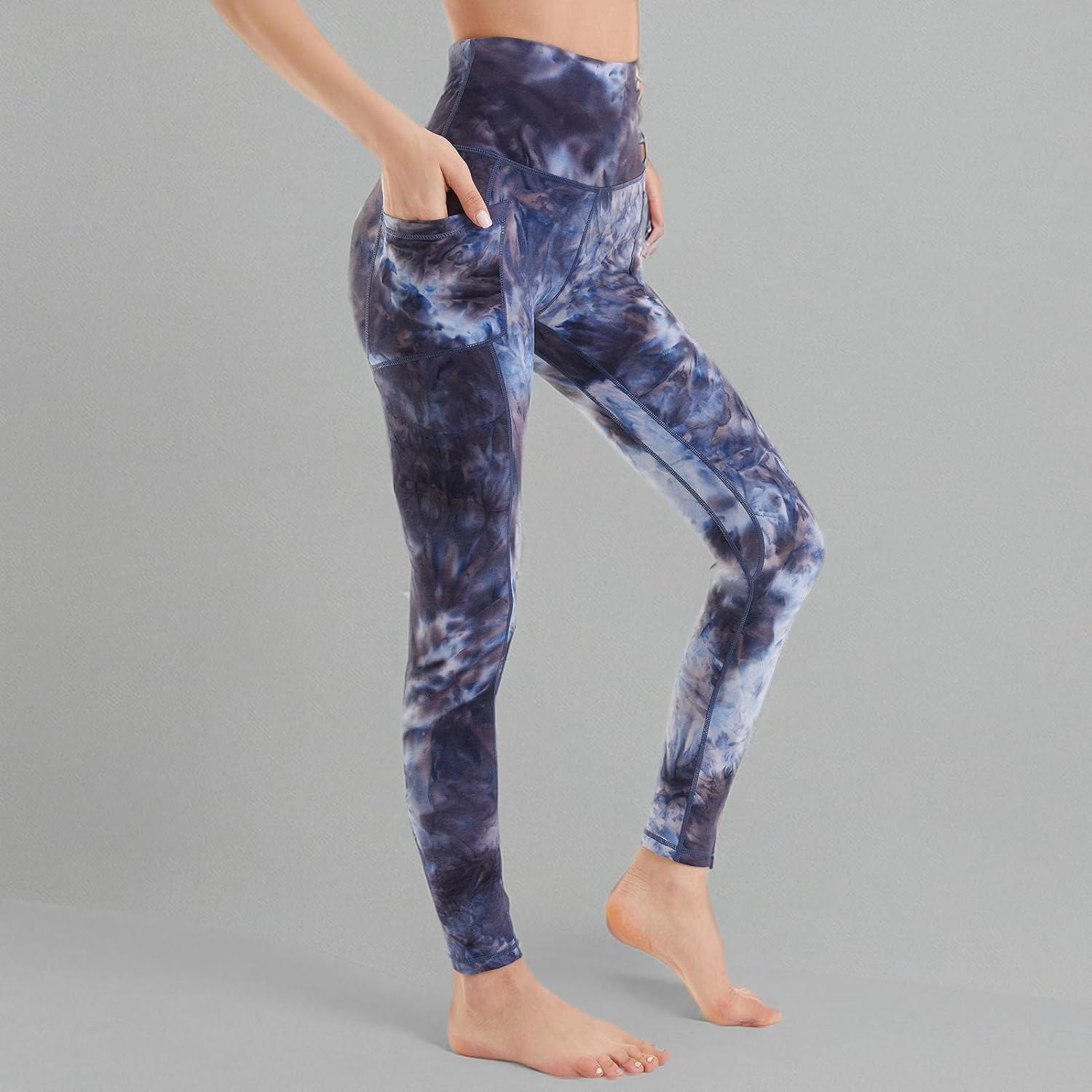ccko High Waisted Leggings for Women with Pockets, Womens Yoga Pants Stretch Workout Leggings Tummy Control