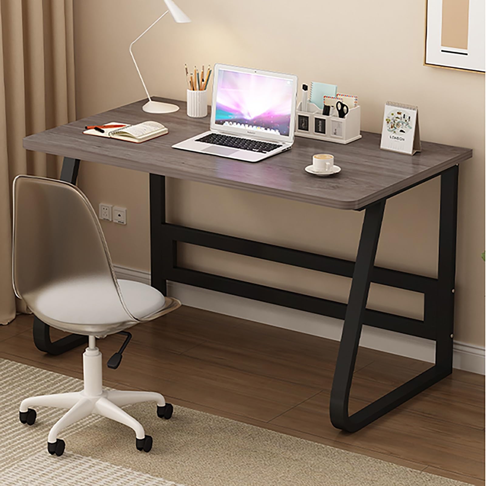 Bureau de jeu moderne pour étudier et écrire gris en métal