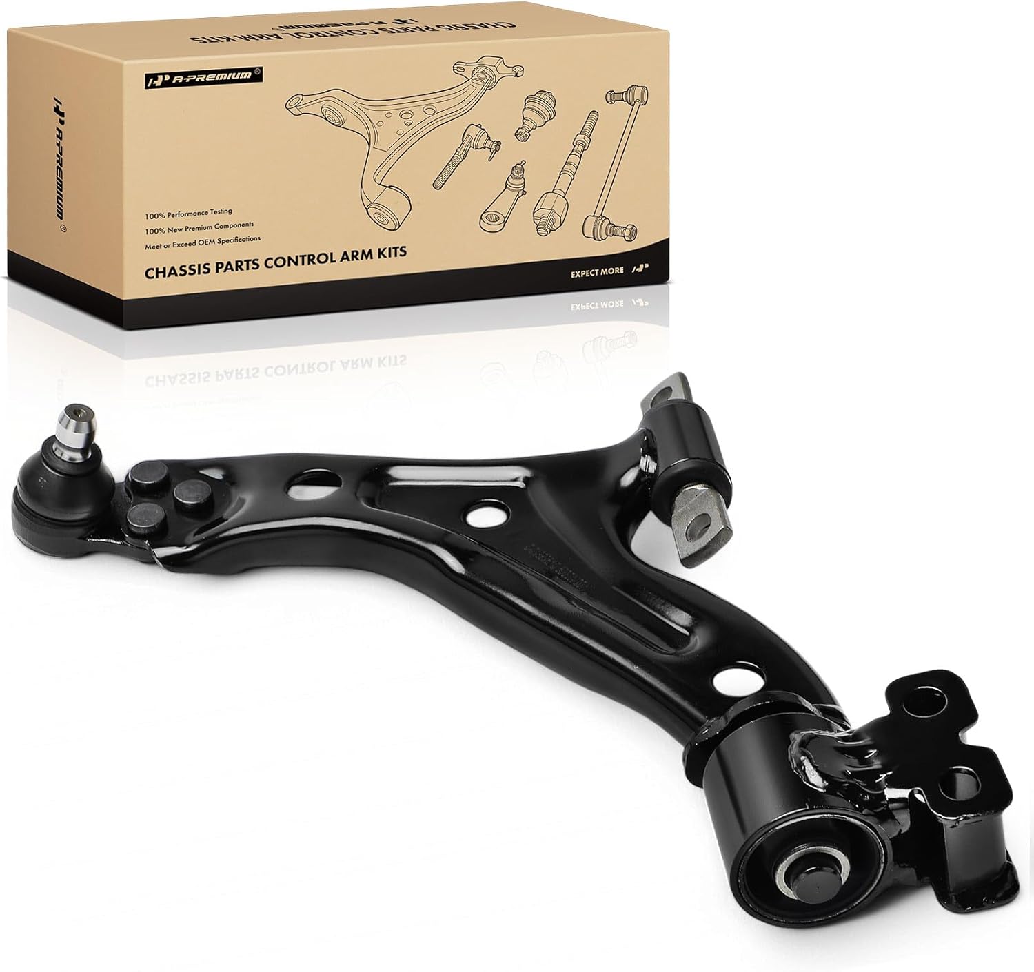 A-Premium Front Left Lower Control Arm, with Ball Joint & Bushing, Compatible with Chevrolet Spark 2016-2022