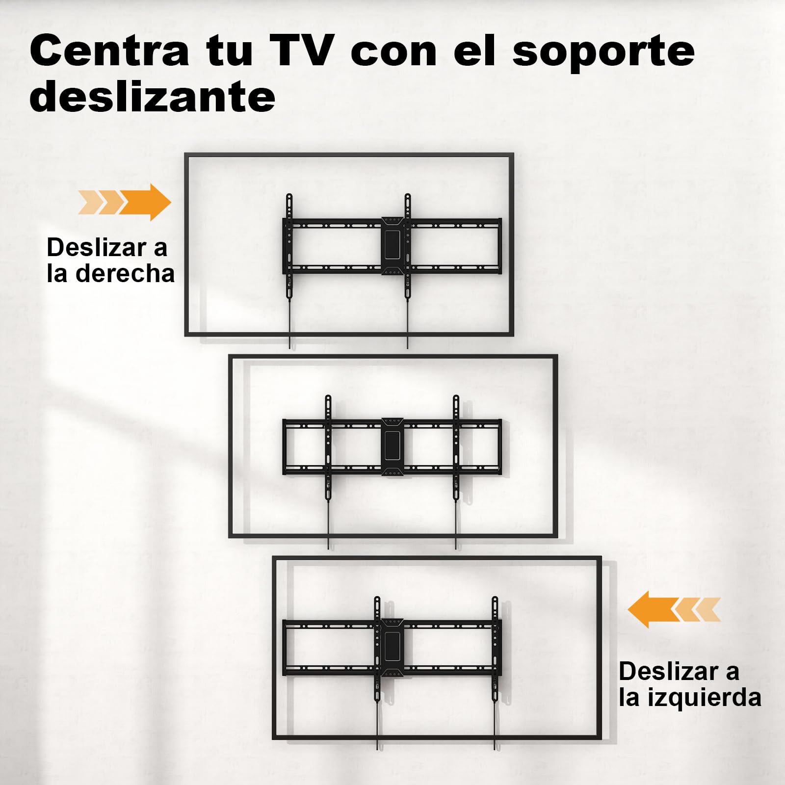 Soporte de Pared Universal para TV Inclinable 43-95 Pulgadas, Soporte Plano para TV hasta 75kg, Compatible con VESA 800x400, para TVs Curvos y Pantallas Planas, Negro