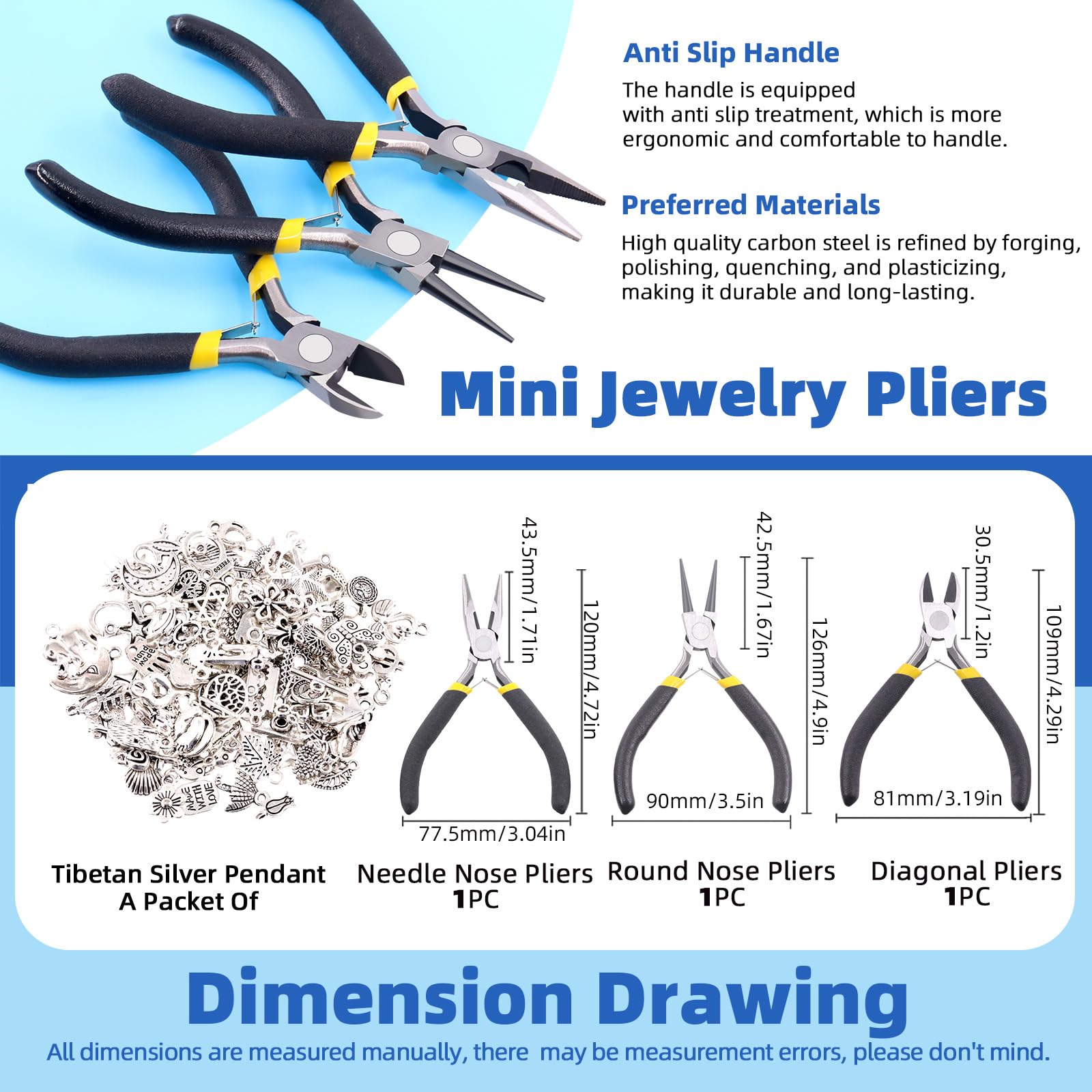GLARKS 950pcs Jewelry Making Supplies Kit with Tools, Pliers, Wires, Findings, Measuring Tools for DIY Earring Necklace Craft, Repair - Image 3