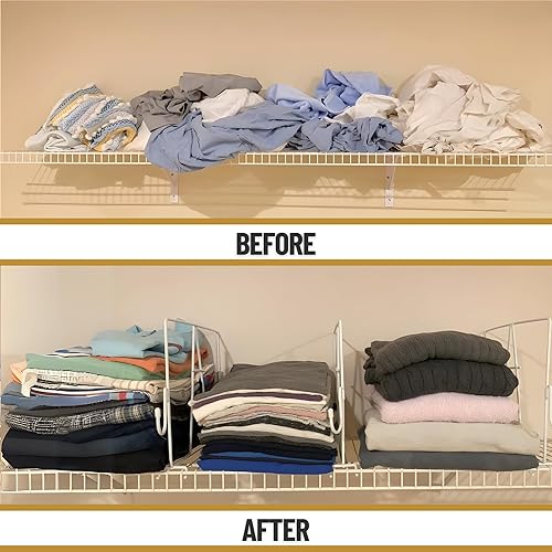 Miniatura 7 de Evelots Separadores de estantes de alambre, organización y almacenamiento adicionales para el armario para el hogar u oficina, paquete de 10