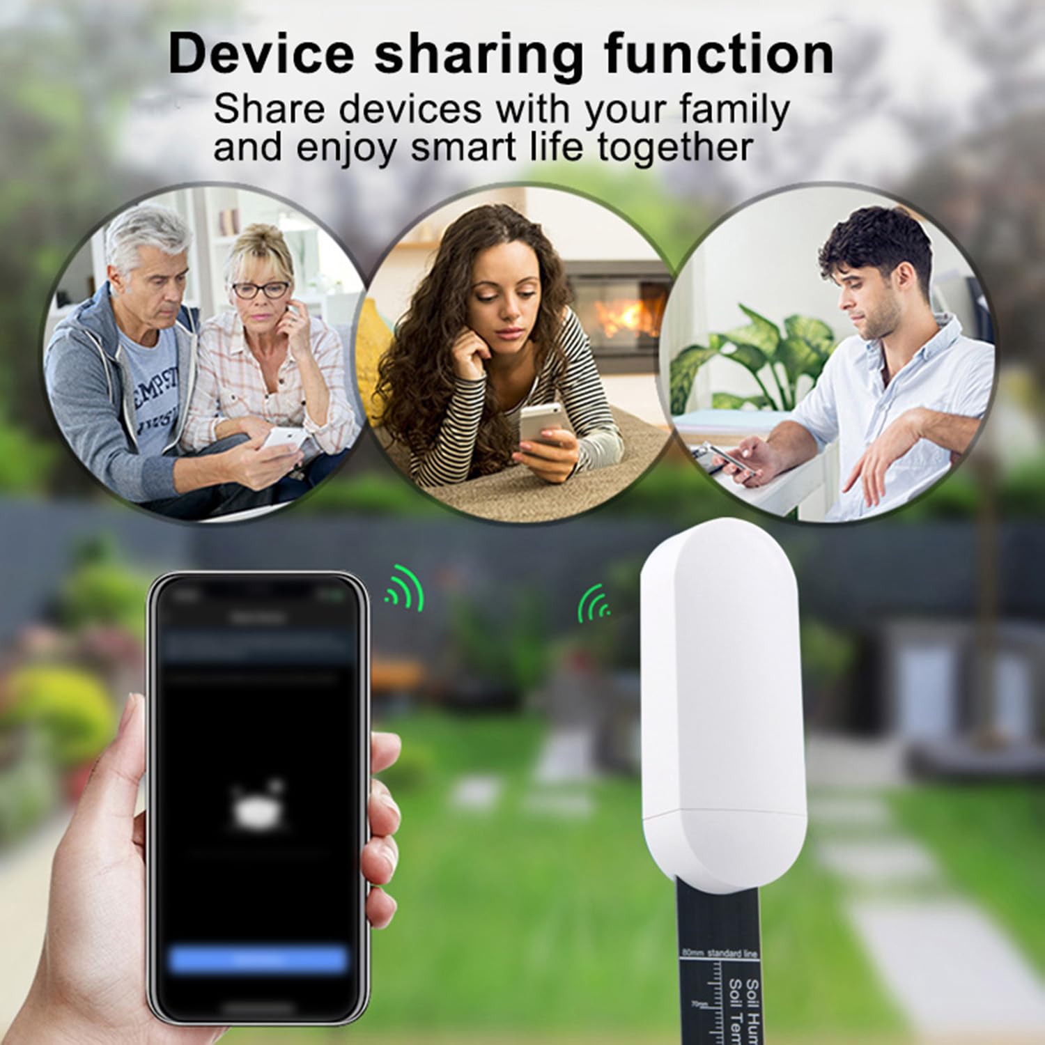 Medidor inteligente de humedad del suelo: probador de suelo Zigbee con sensor de temperatura, medidor de humedad de plantas con control remoto de aplicación y registro histórico, requiere concentrador