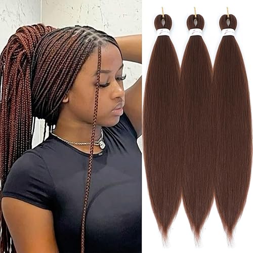 Miniatura 9 de Paquete de 2 paquetes de cabello trenzado rosaazul claro, 26 pulgadas, cabello sintético profesional preestirado, trenzas de ganchillo, extensiones