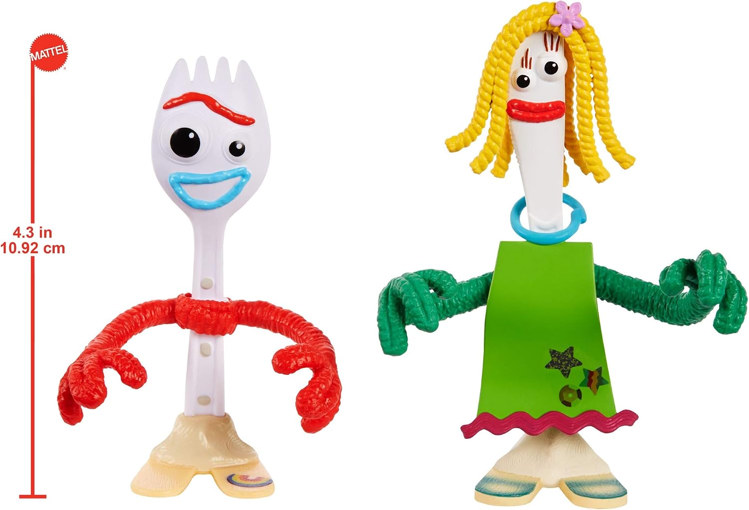 Toy Story 4 Karen Beverly & Forky Figures Approx 4.3-in Movie-Inspired Character Dolls, Kids Gift for Ages 3 Years Old & Up