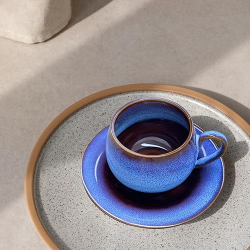 Miniatura 5 de Plaxico & Bertunga - Tazas de café de cerámica vintage de porcelana, tazas y platillos únicos de capuchino, taza de café expreso para barista, taza