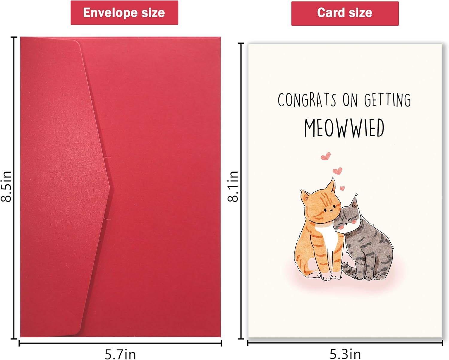 Cute Pun Engagement Card for Cat Lover, Newly Wedding Gifts for Cat Couple, lovely Wedding Congratulation Card, Congrats On Getting Meowwied image 2 of 7 B0DQTXPDCW