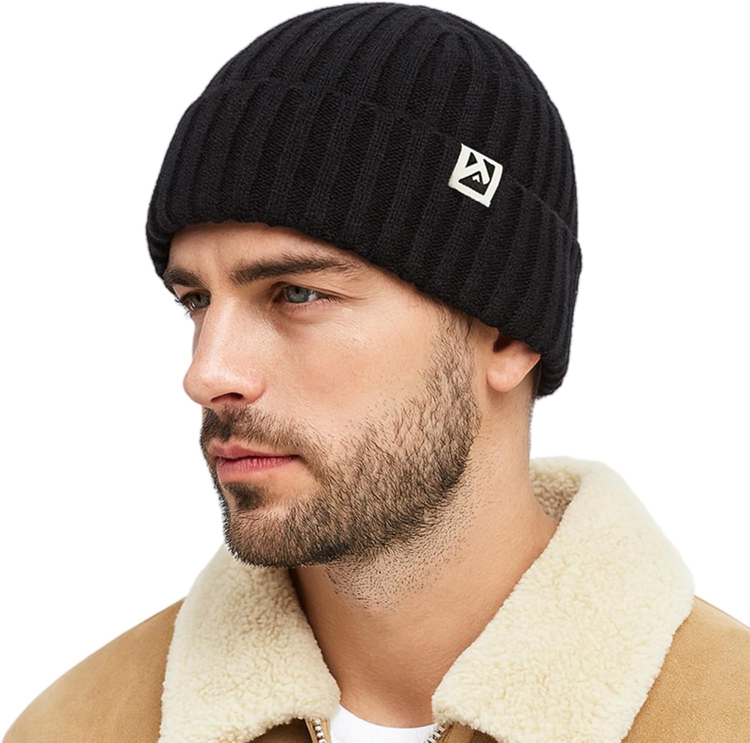 Unisex Merino Wool Fleece-Lined Windproof Beanie Hat – L/XL/XXL