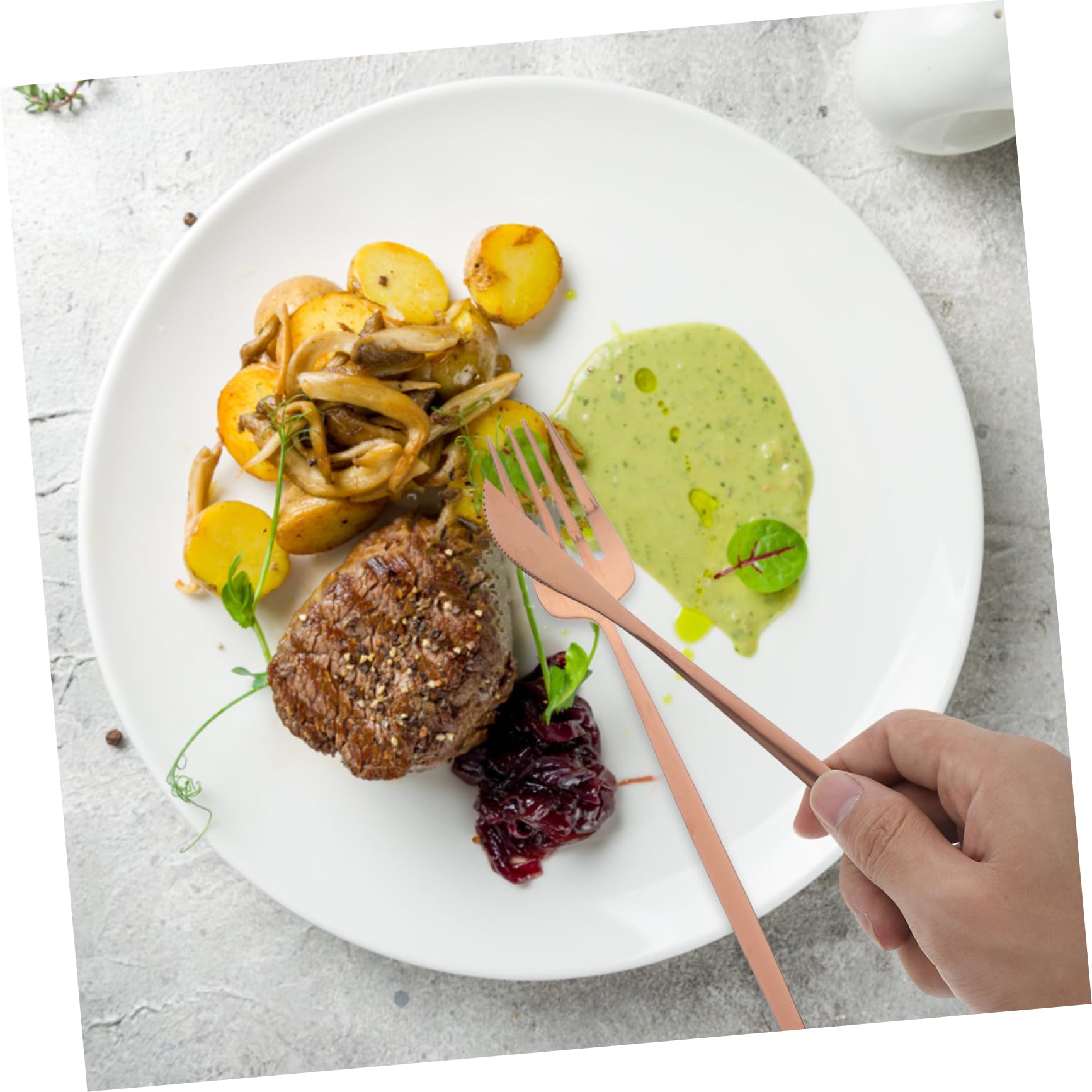 PartyKindom Set de Couverts en Acier Inoxydable 30 Pièces Couteaux, Fourchettes et Cuillères, Design Élégant et Facile à Nettoyer pour Repas Quotidiens et Repas en Famille
