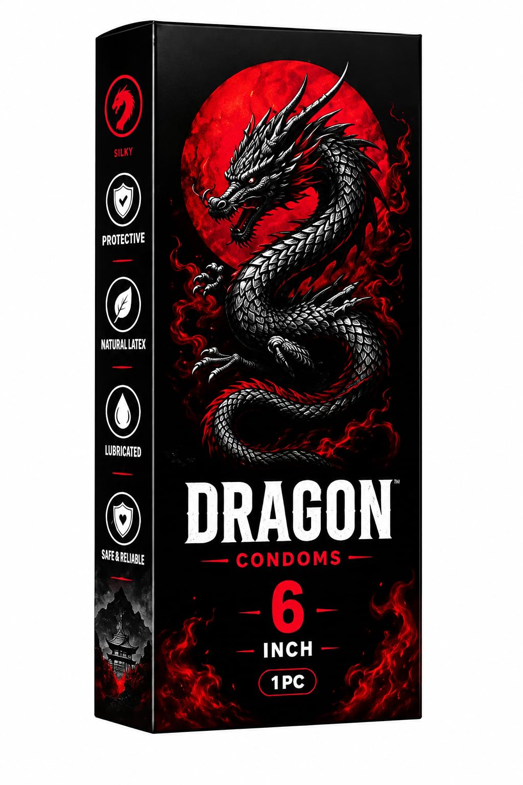 Dragon Condoms Realistic Extender Penis 6 Inch | Natural Latex, Lubricated, Silky Smooth-image-9