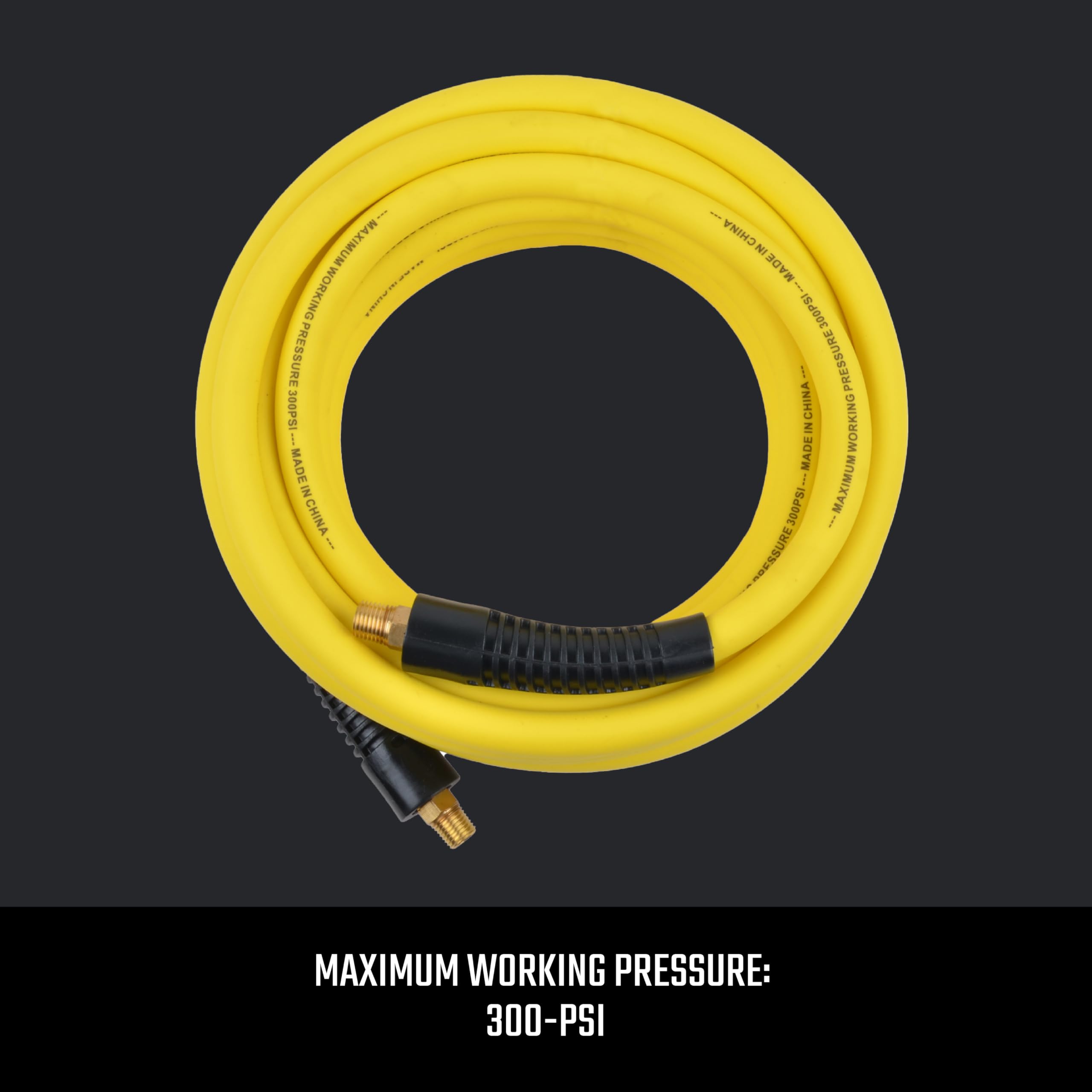CRAFTSMAN - Manguera de aire híbrida de polietileno de 0,9 cm x 7,6 m, 300 psi, ligera, resistente a las arrugas con limitadores de curvatura
