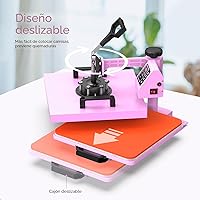 Vista 2 de Prensa de calor Pro de 15x15 con accesorio de vaso de 30 OZ, prensa de calor combo 8en1 para camisetas, vasos, latas de vidrio, tazas, sombreros