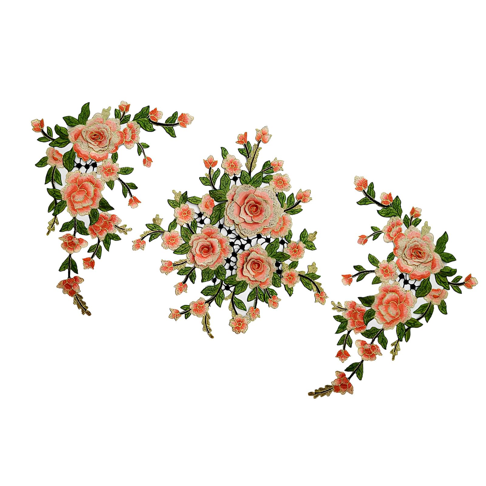 ZEPFJHE Colorful Embroidery Fabric Sticker Washable Clothing Appliques for Jackets Garment Cheongsam Decoration Sewing Project Tradition Clothing Fixes