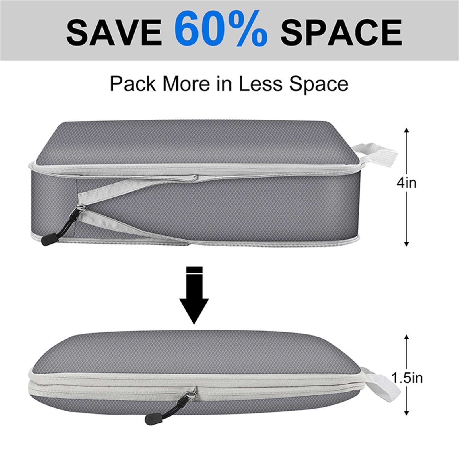 Organizzatori da Viaggio a Compressione Cubi di imballaggio a compressione ultraleggeri espandibili Valigia Organizer Borse Organizer for zaino 5 pezzi