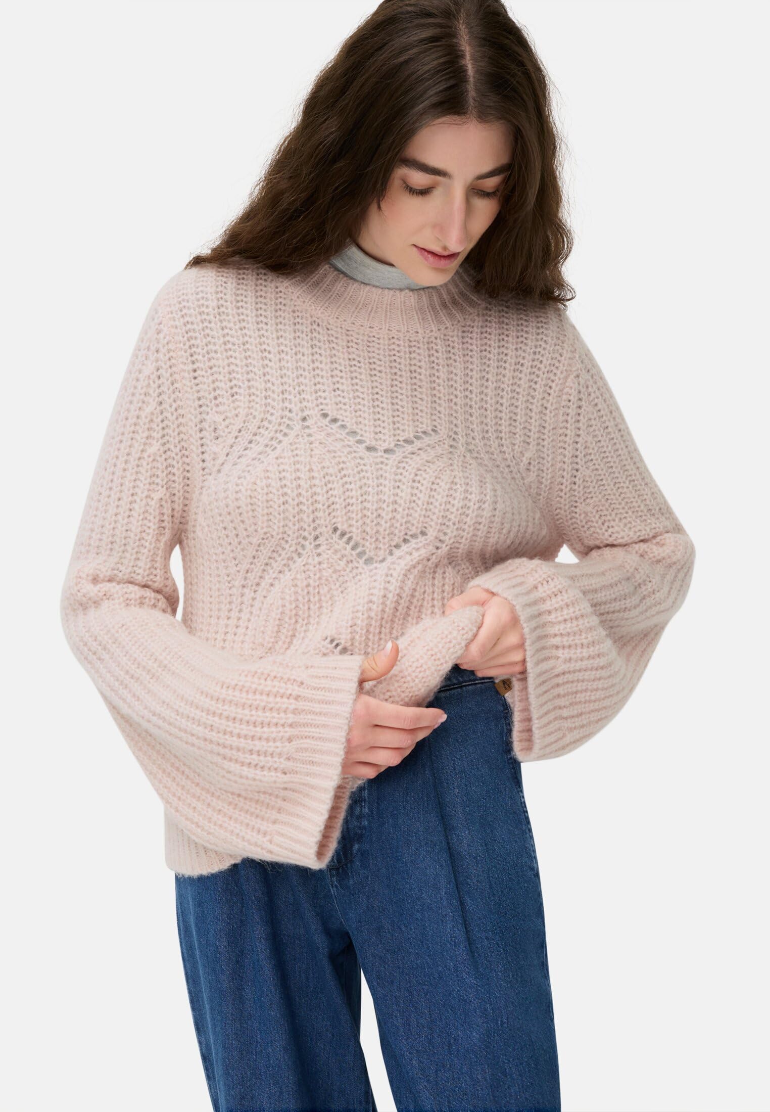 camel active Damen Pullover mit Strukturiertem Strickmuster