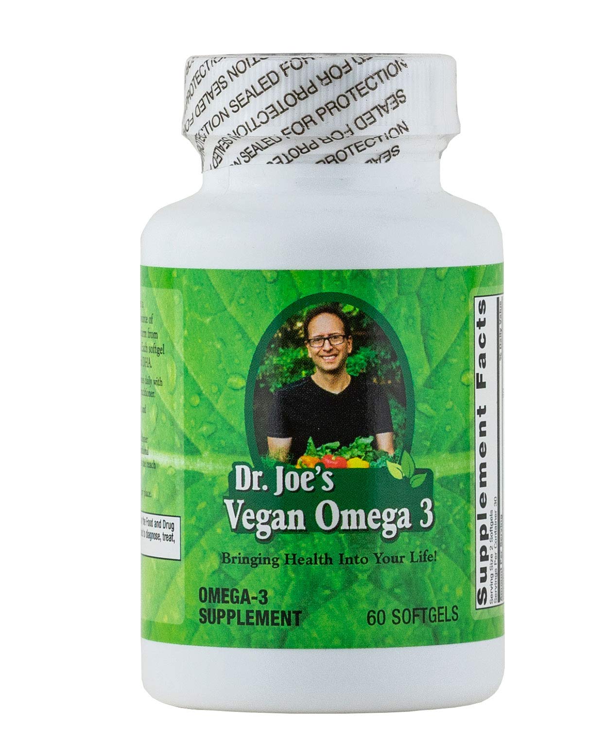 Dr. Joe's Vegan Omega 3 - Algae Oil - Omega-3 600mg, EPA 180mg, DHA 360mg