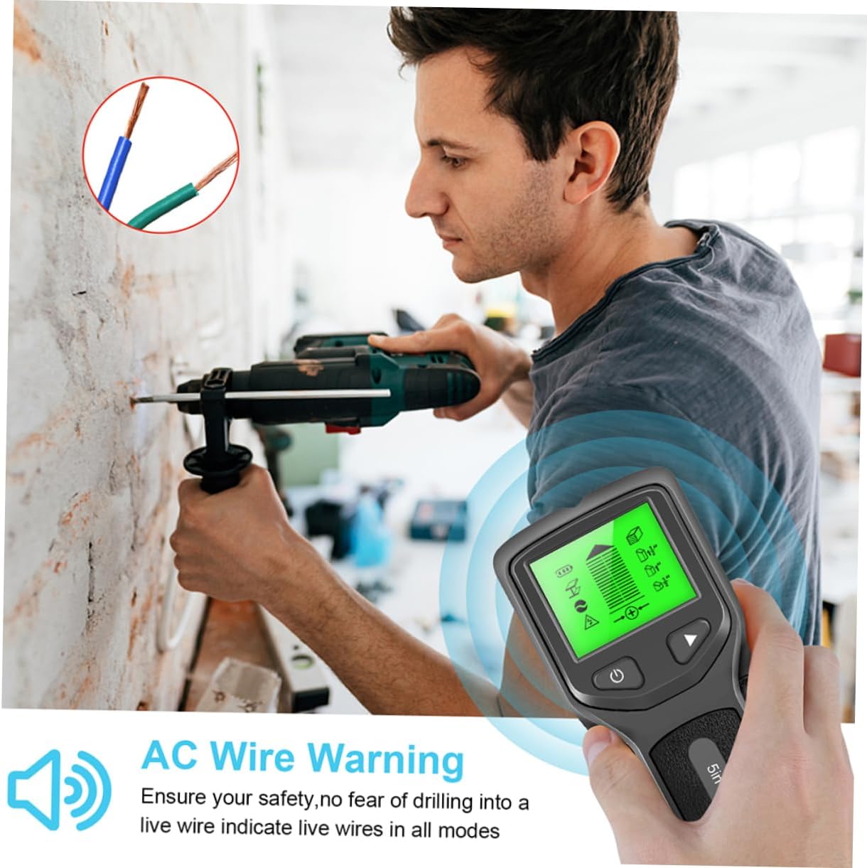 Wood and Metal Detector with 5-in-1 Scanning Modes Accurate Wall Scanner for Detecting Wood Metal and Wires in Walls Floors and Ceilings