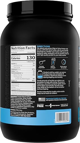 Miniatura 2 de Rule 1 Proteína de Suero  Proteína 24g de Acción Rápida de Todas las Fuentes de Suero con EAAs y BCAAs Naturalmente Presentes para Recuperación de