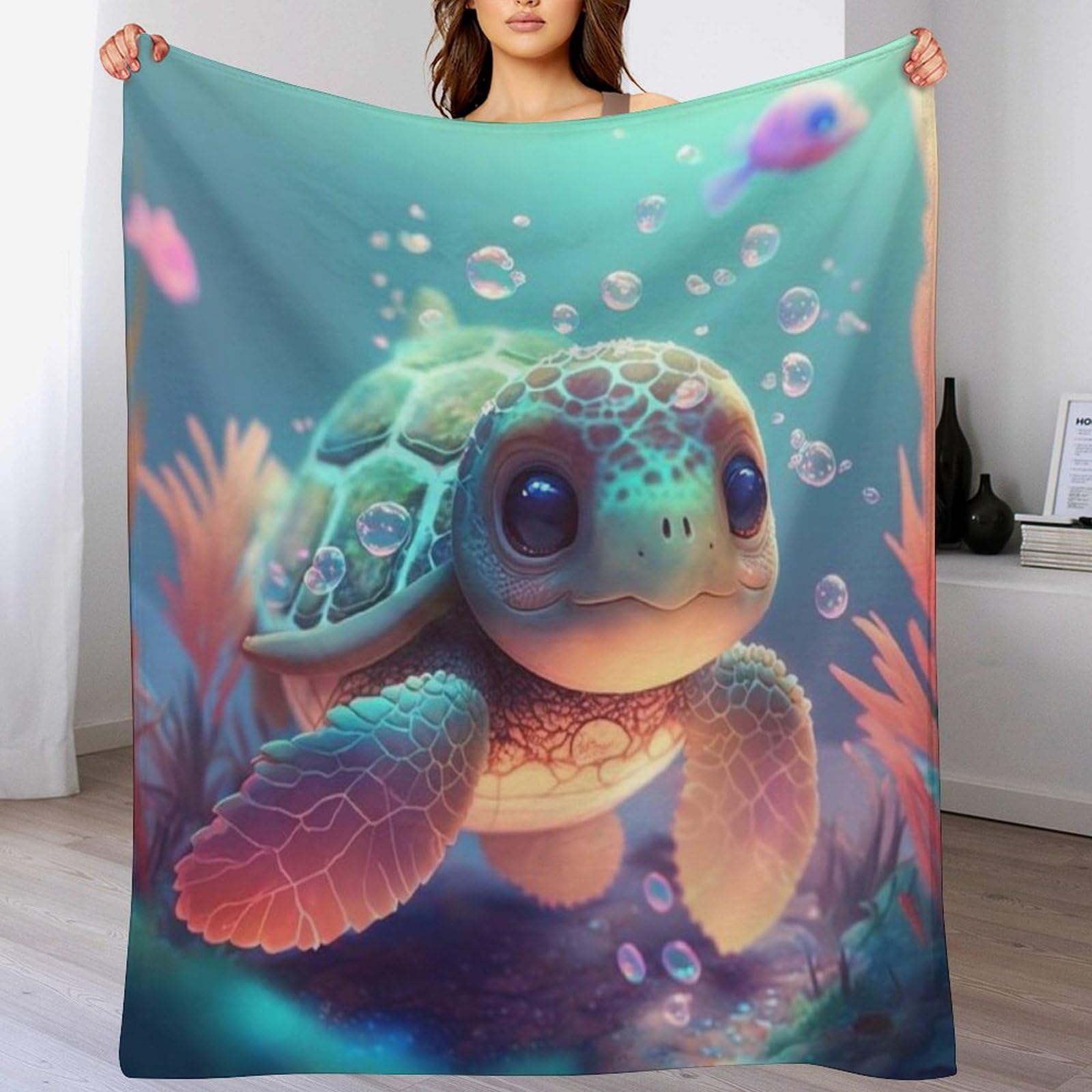 Couverture polaire tortue flanelle haute qualité durable 130x180cm